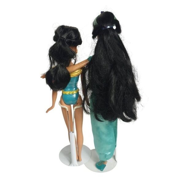 Disney Princess Jasmine Dolls Set Disney Store Aladdin Teal Outfit Gold earrings - Picture 5 of 6